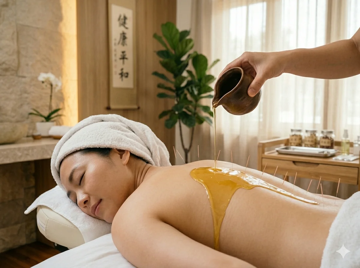 Golden body ritual spa treatment